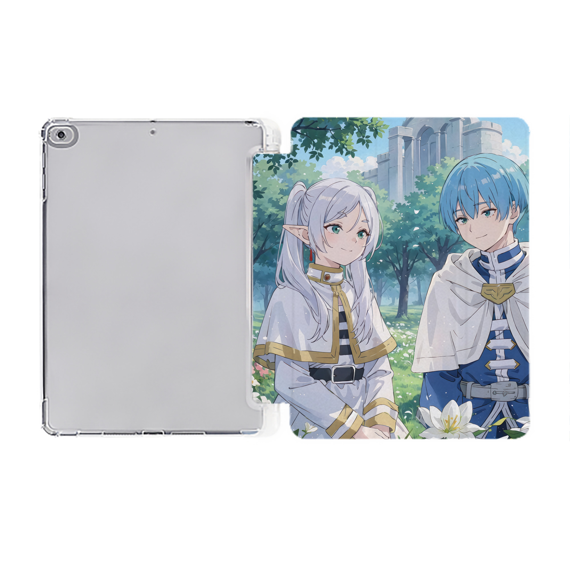 （画像用） 葬送のフリーレン Frieren IPad ケース ペン収納付き 三つ折りスタンド PUレザー×シリコン 対応機種9.5/10.5/10.9インチ